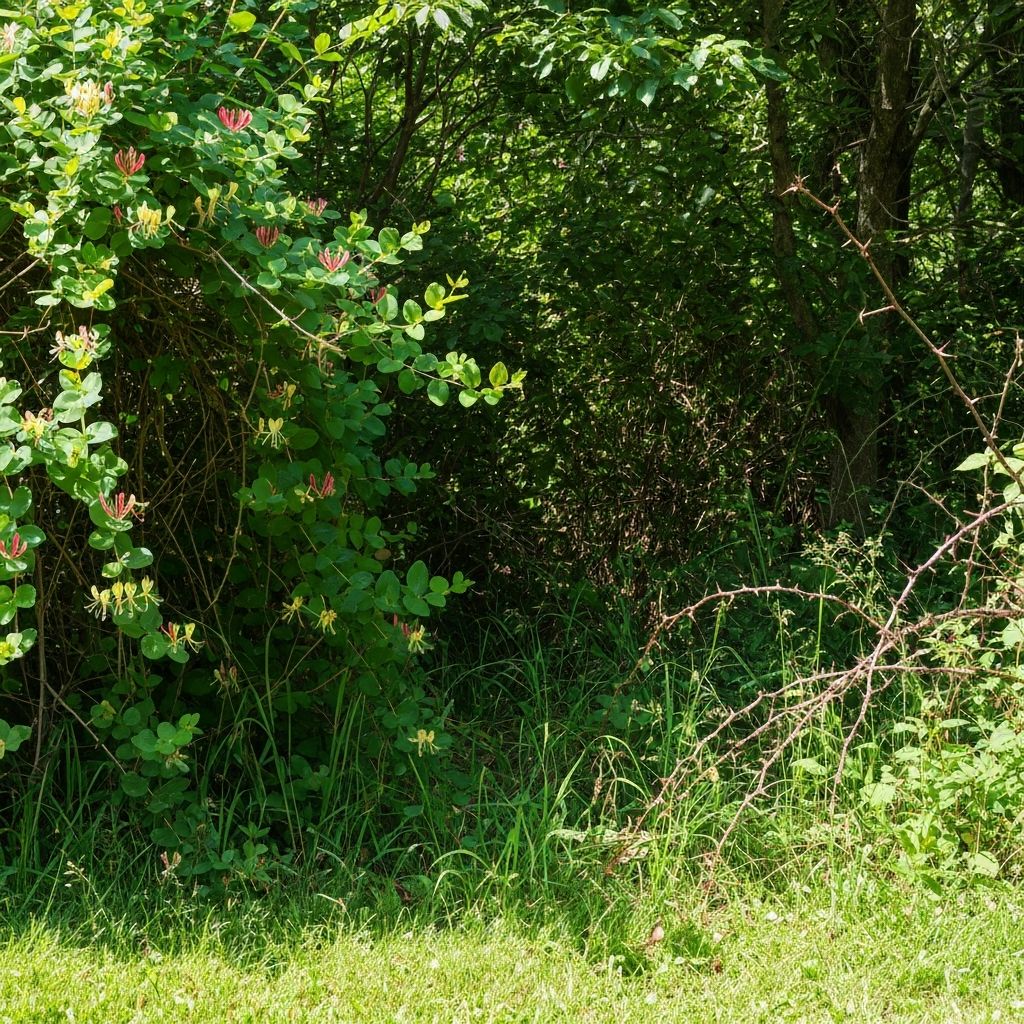 Dense brush and vegetation showing varying levels of overgrowth